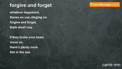 carrie nnn - forgive and forget