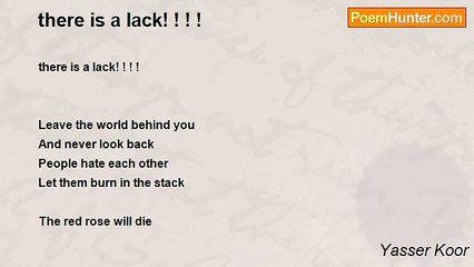 Yasser Koor - there is a lack! ! ! !