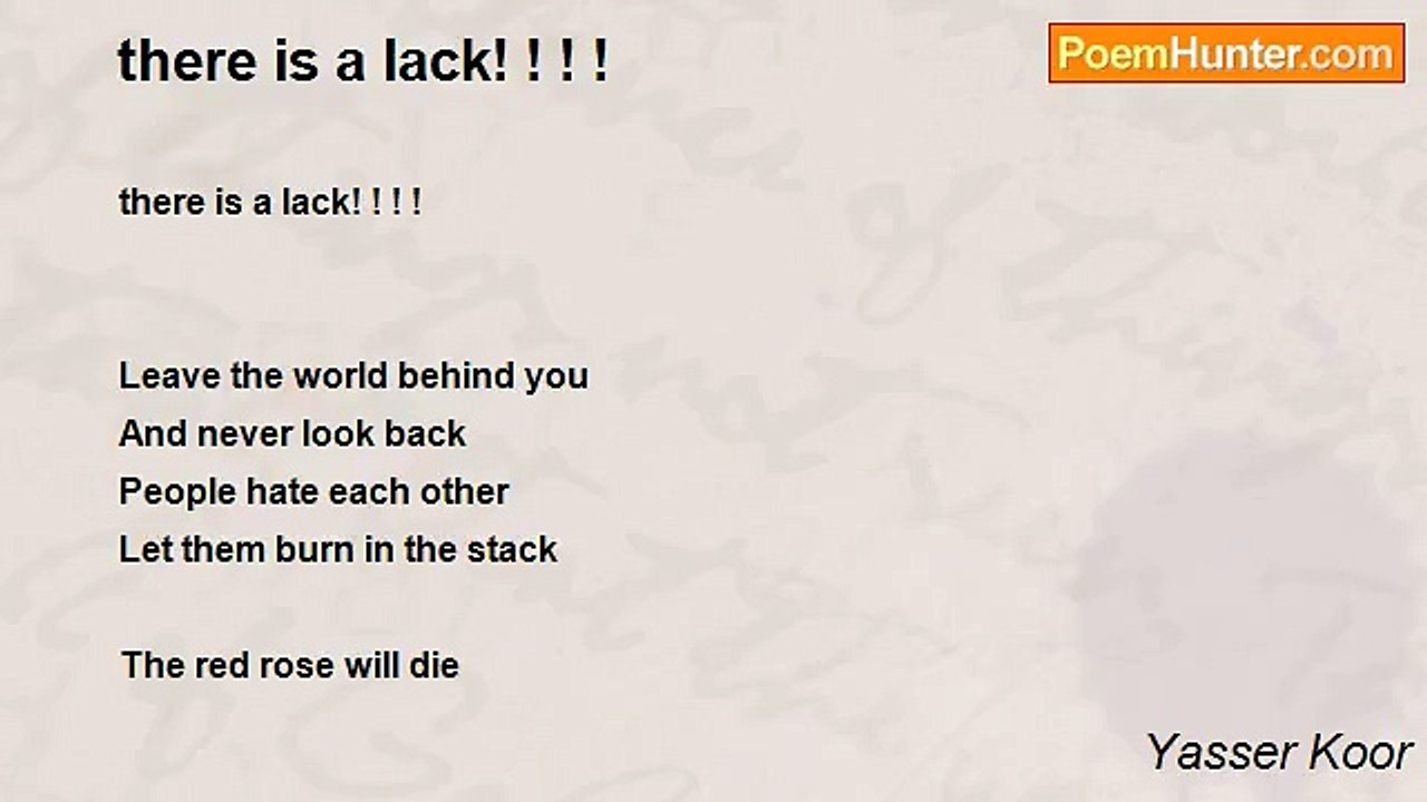 Yasser Koor - there is a lack! ! ! !