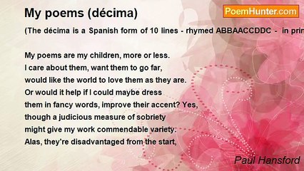 Paul Hansford - My poems (décima)