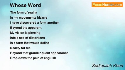 Sadiqullah Khan - Whose Word