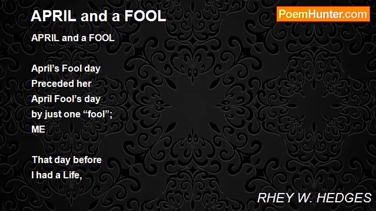 RHEY W. HEDGES - APRIL and a FOOL