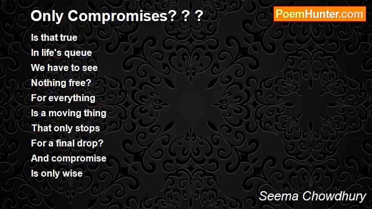 Seema Chowdhury - Only Compromises? ? ?