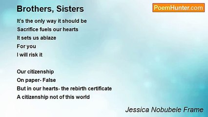Jessica Nobubele Frame - Brothers, Sisters