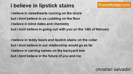 christian salvador - i believe in lipstick stains