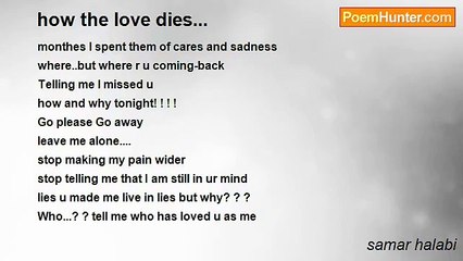 samar halabi - how the love dies...