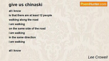 Lee Crowell - give us chinaski