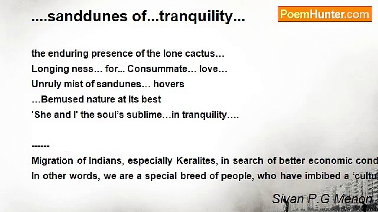 Sivan P.G Menon - ....sanddunes of...tranquility...