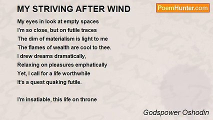 Godspower Oshodin - MY STRIVING AFTER WIND