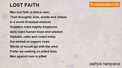 sathya narayana - LOST FAITH