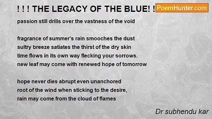 Dr subhendu kar - ! ! ! THE LEGACY OF THE BLUE! ! !