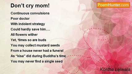 Kolitha Lelwala - Don’t cry mom!