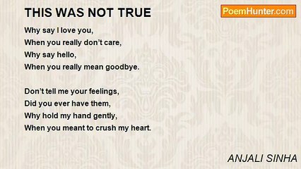 ANJALI SINHA - THIS WAS NOT TRUE