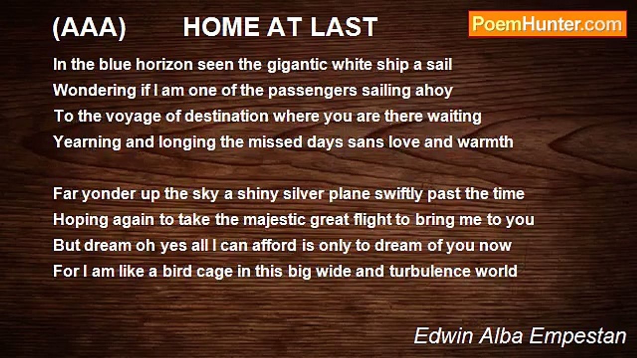 Edwin Alba Empestan - (AAA)        HOME AT LAST