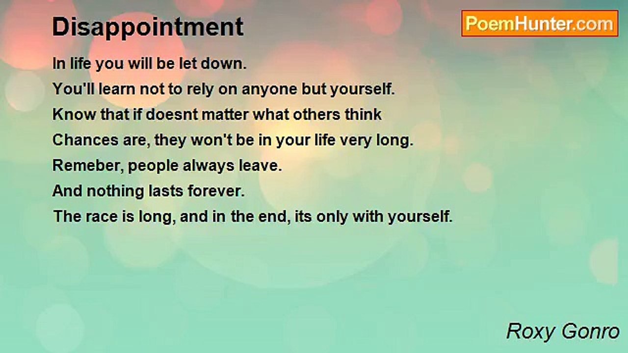 Roxy Gonro - Disappointment