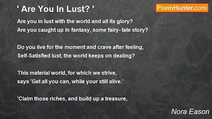 Nora Eason - ' Are You In Lust? '