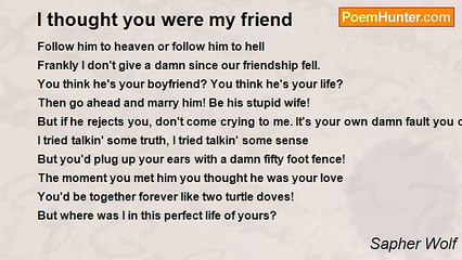 Sapher Wolf - I thought you were my friend