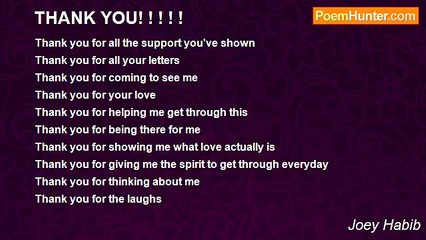 Joey Habib - THANK YOU! ! ! ! !