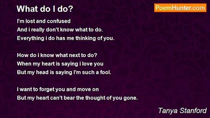 Tanya Stanford - What do I do?