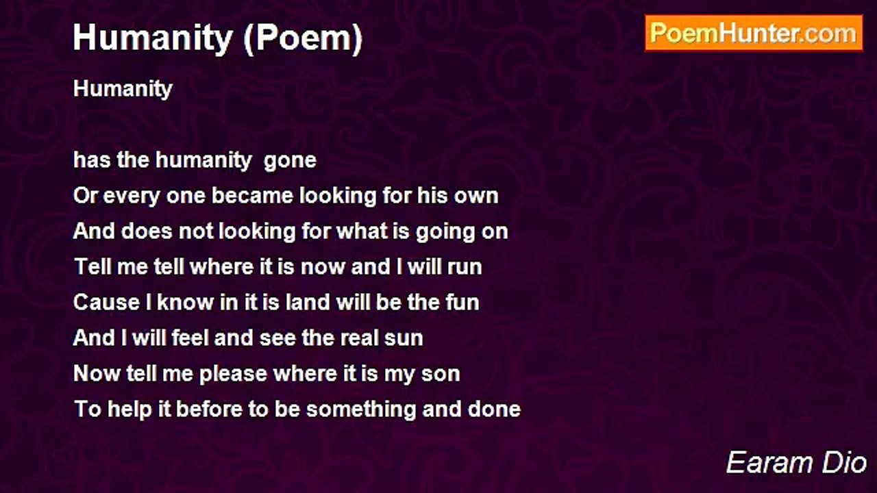 Earam Dio - Humanity (Poem)