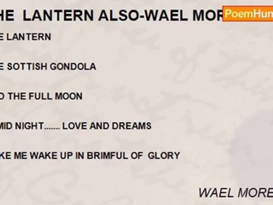 WAEL MOREICHEH - THE  LANTERN ALSO-WAEL MOREICHEH