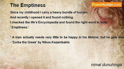 nimal dunuhinga - The Emptiness
