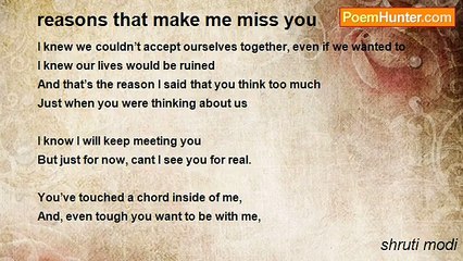shruti modi - reasons that make me miss you