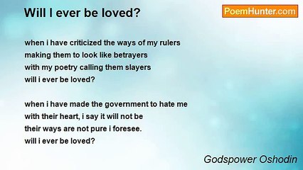 Godspower Oshodin - Will I ever be loved?