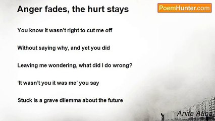 Anita Atina - Anger fades, the hurt stays