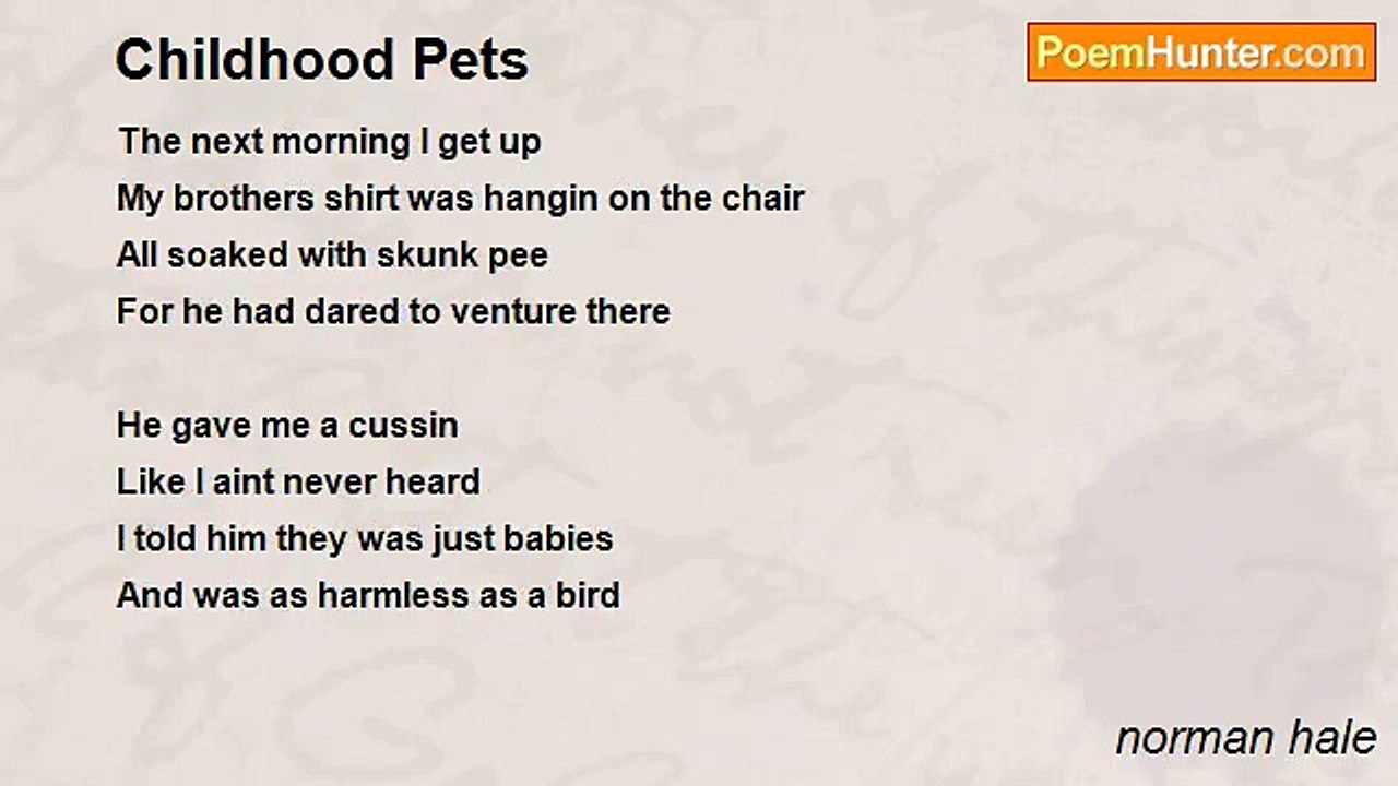 norman hale - Childhood Pets