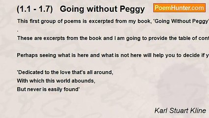 Karl Stuart Kline - (1.1 - 1.7)   Going without Peggy