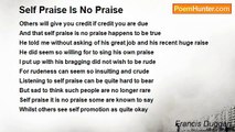 Francis Duggan - Self Praise Is No Praise