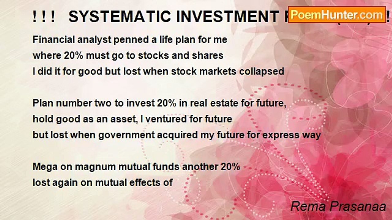 Rema Prasanaa - ! ! !   SYSTEMATIC INVESTMENT P...
