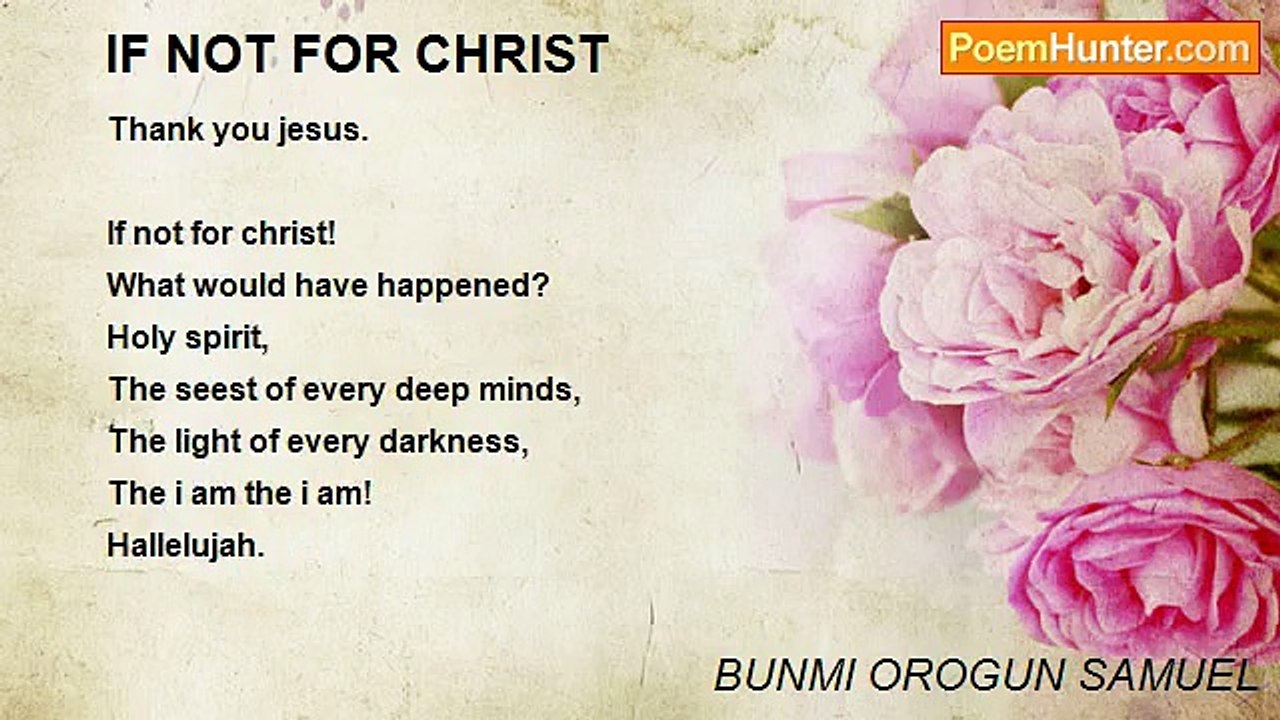 BUNMI OROGUN SAMUEL - IF NOT FOR CHRIST