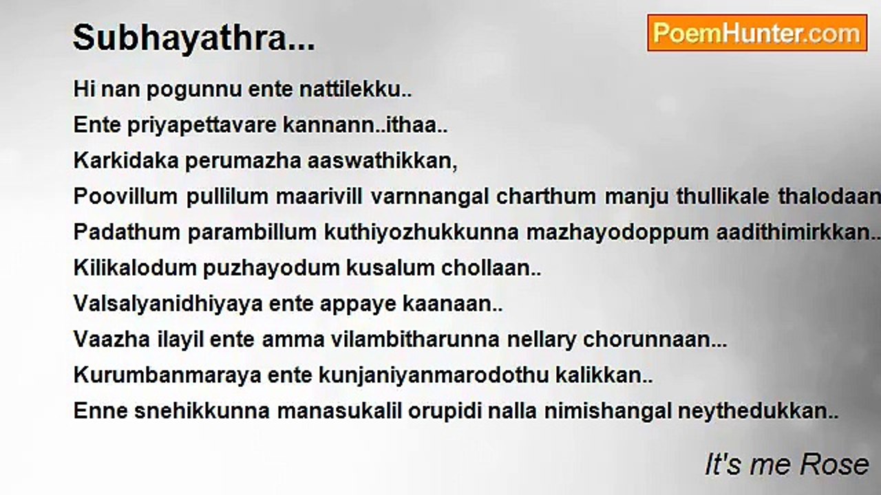 It's me Rose - Subhayathra...