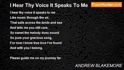 ANDREW BLAKEMORE - I Hear Thy Voice It Speaks To Me