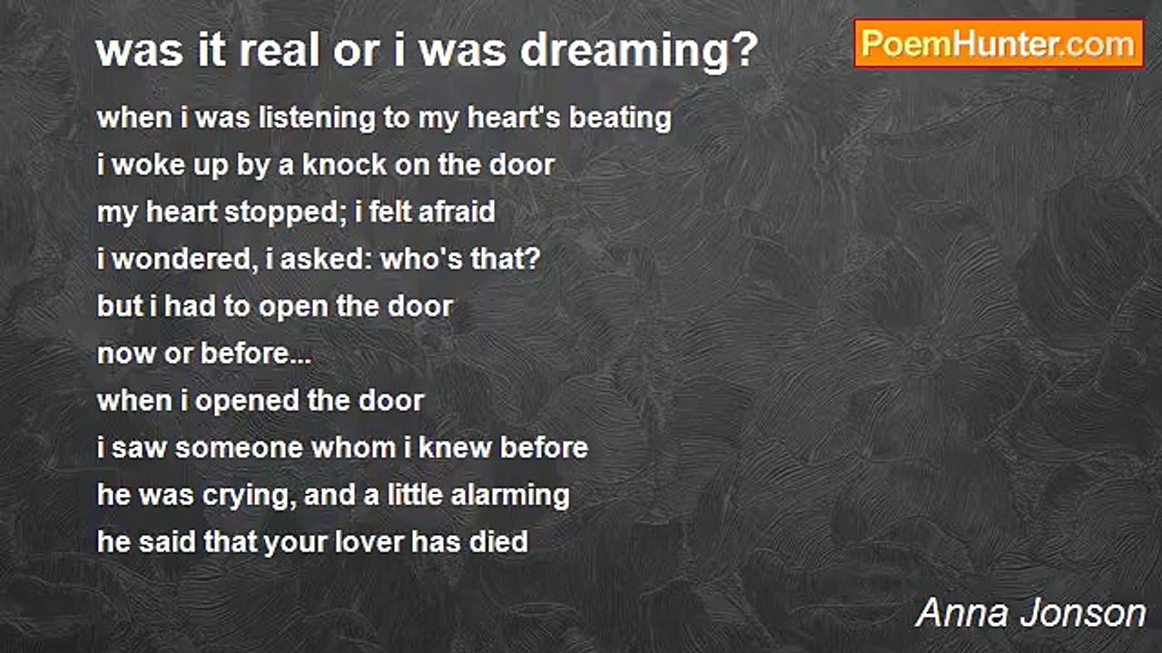 Anna Jonson - was it real or i was dreaming?