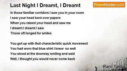 Rani Turton - Last Night I Dreamt, I Dreamt