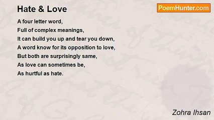 Zohra Ihsan - Hate & Love