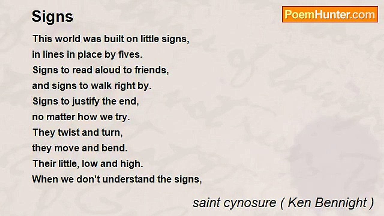 saint cynosure ( Ken Bennight ) - Signs