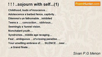 Sivan P.G Menon - ! ! ! ..sojourn with self...(1)