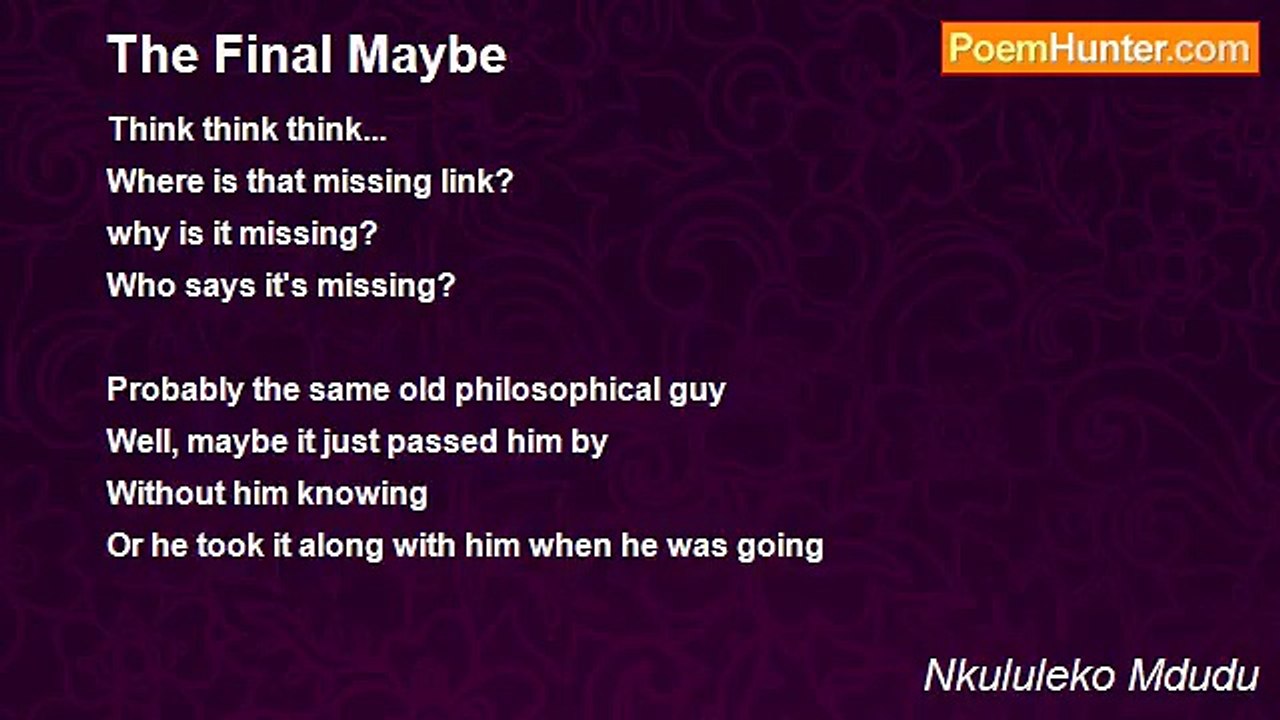 Nkululeko Mdudu - The Final Maybe