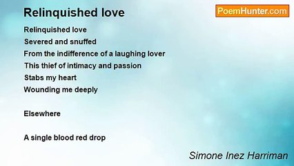 Simone Inez Harriman - Relinquished love