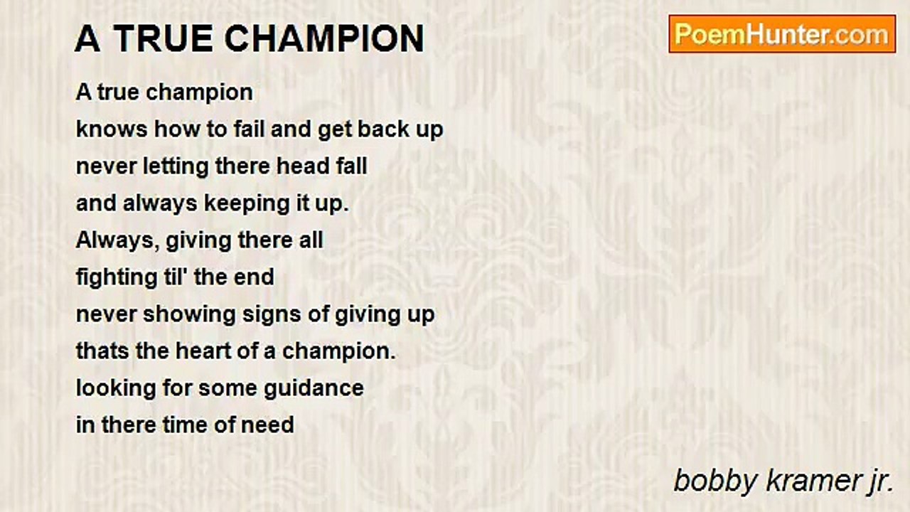 bobby kramer jr. - A TRUE CHAMPION