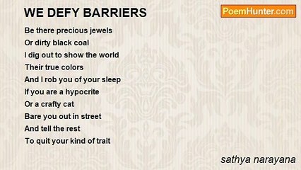 sathya narayana - WE DEFY BARRIERS