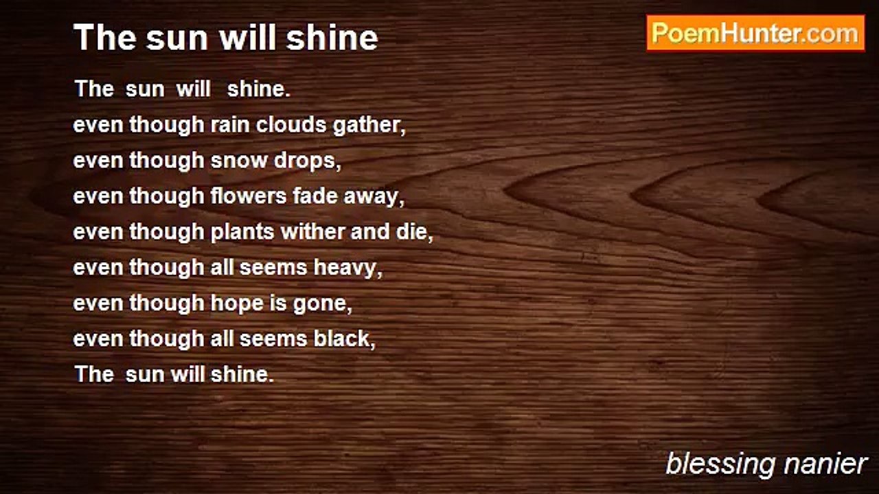 blessing nanier - The sun will shine
