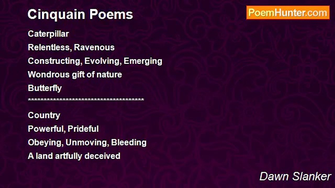 Dawn Slanker - Cinquain Poems