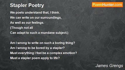James Grengs - Stapler Poetry