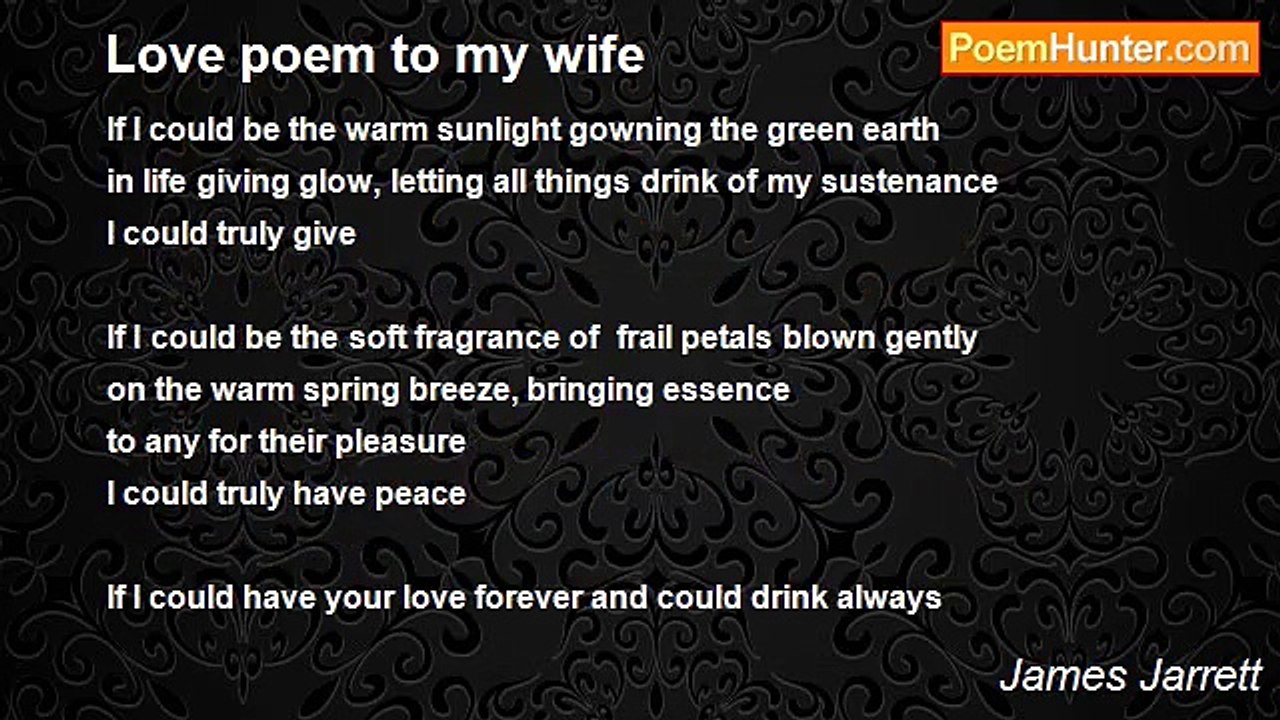 James Jarrett - Love poem to my wife