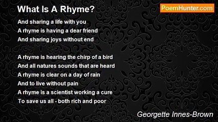 Georgette Innes-Brown - What Is A Rhyme?